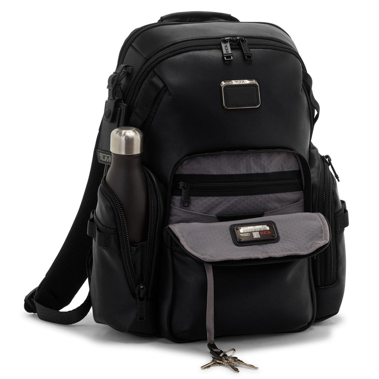 Tumi Backpacks Black Tumi Alpha Bravo Navigation Leather Backpack