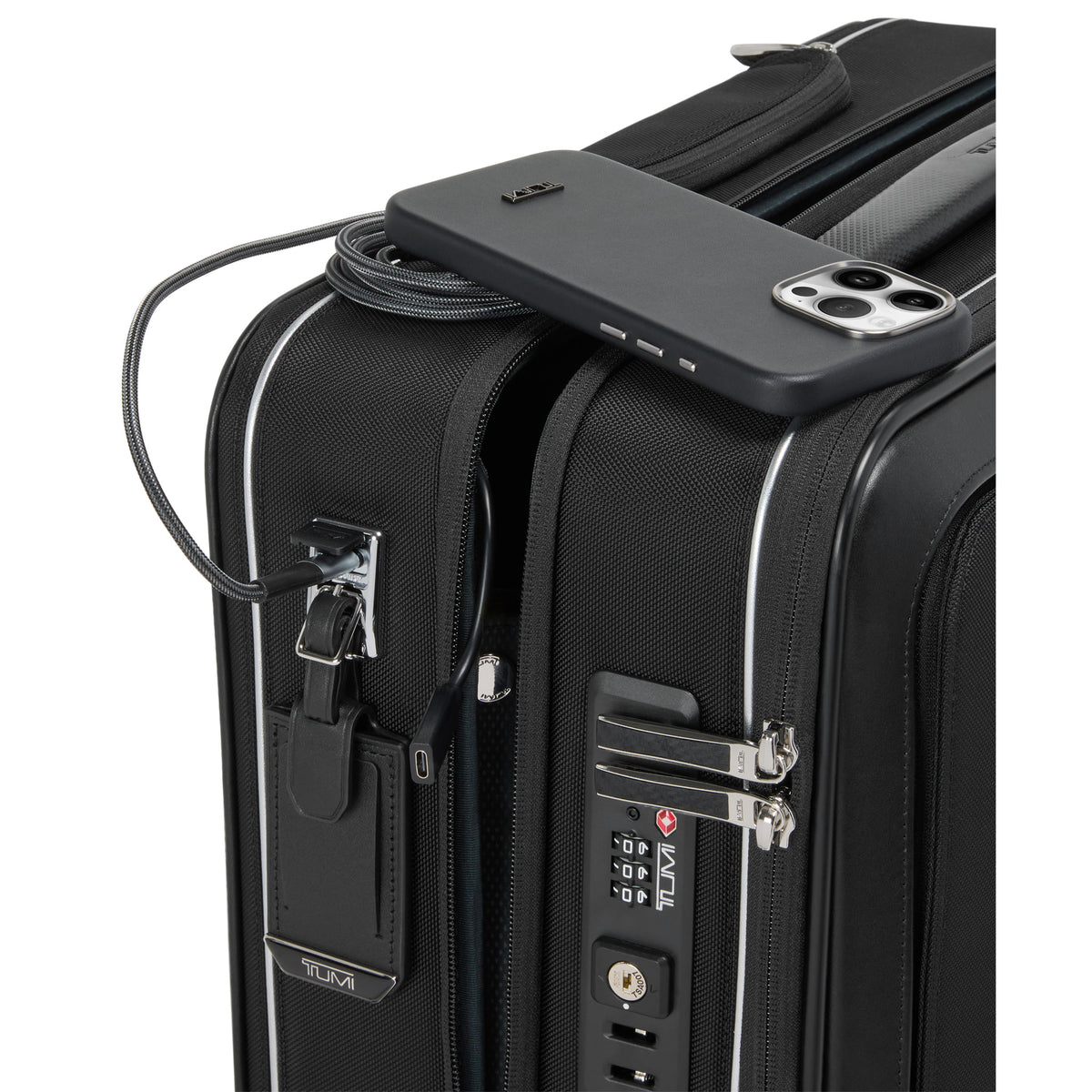 Tumi BRIEFCASES ON WHEELS Black Tumi Arrivé Compact Front Pocket Carry-On Luggage