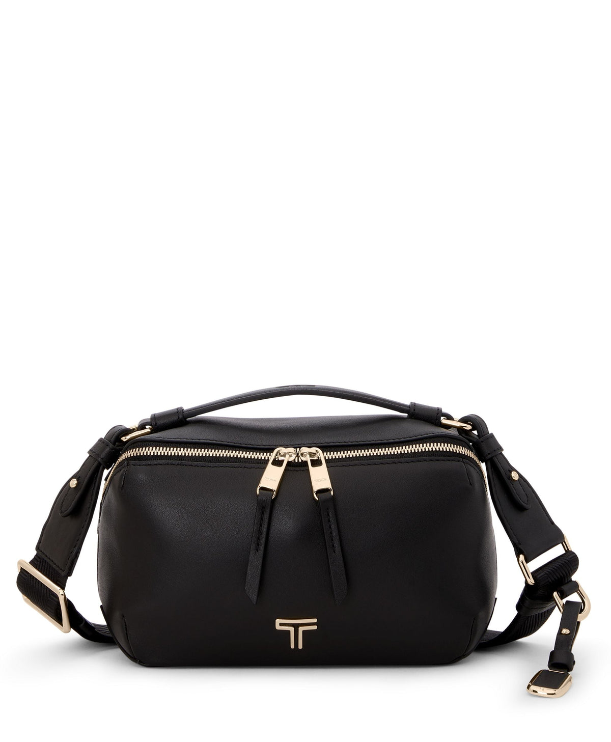 Tumi Cross-Body Bag Black/Light Gold Tumi Voyageur Leather Berlin Crossbody