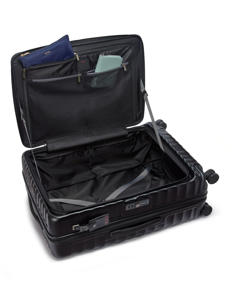 Tumi Luggage Black Textured Tumi 19 Degree Large Front Access Expandable Checked Luggage