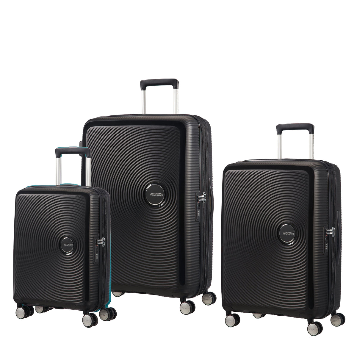 American Tourister Luggage Bass Black American Tourister Curio 3 Piece Nested Spinner Expandable Set