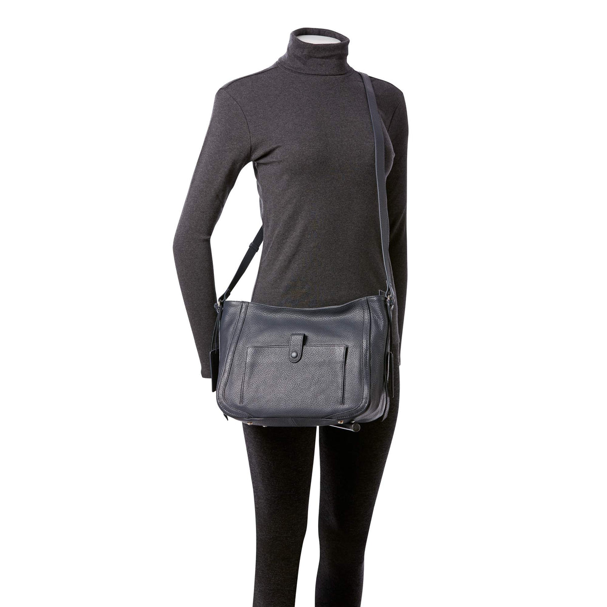 Mancini Handbags Mancini Pebbled Sophia Leather Crossbody Bag