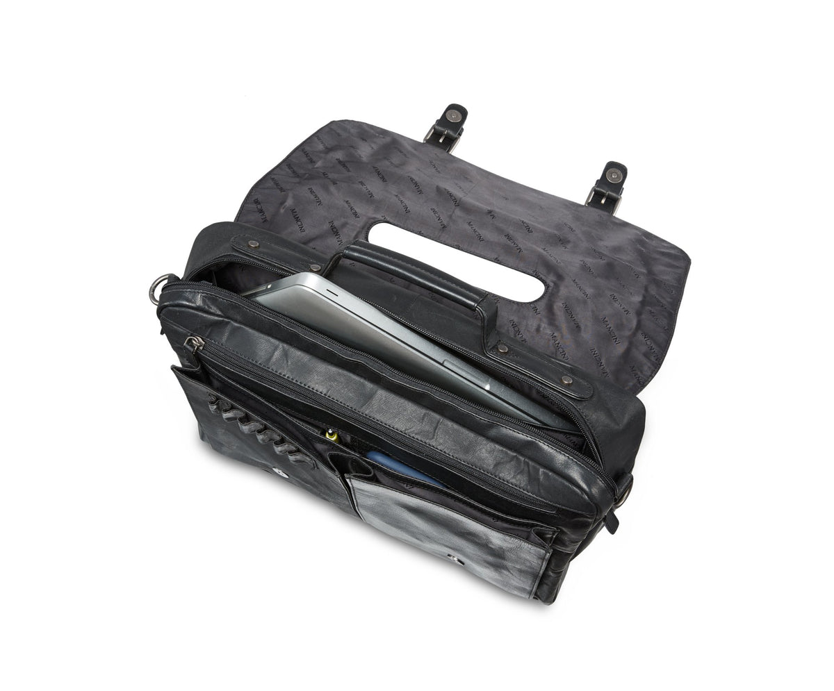 Mancini Laptop Briefcase Mancini BUFFALO Porthole Briefcase for 15.6'' Laptop / Tablet (RFID Blocking)
