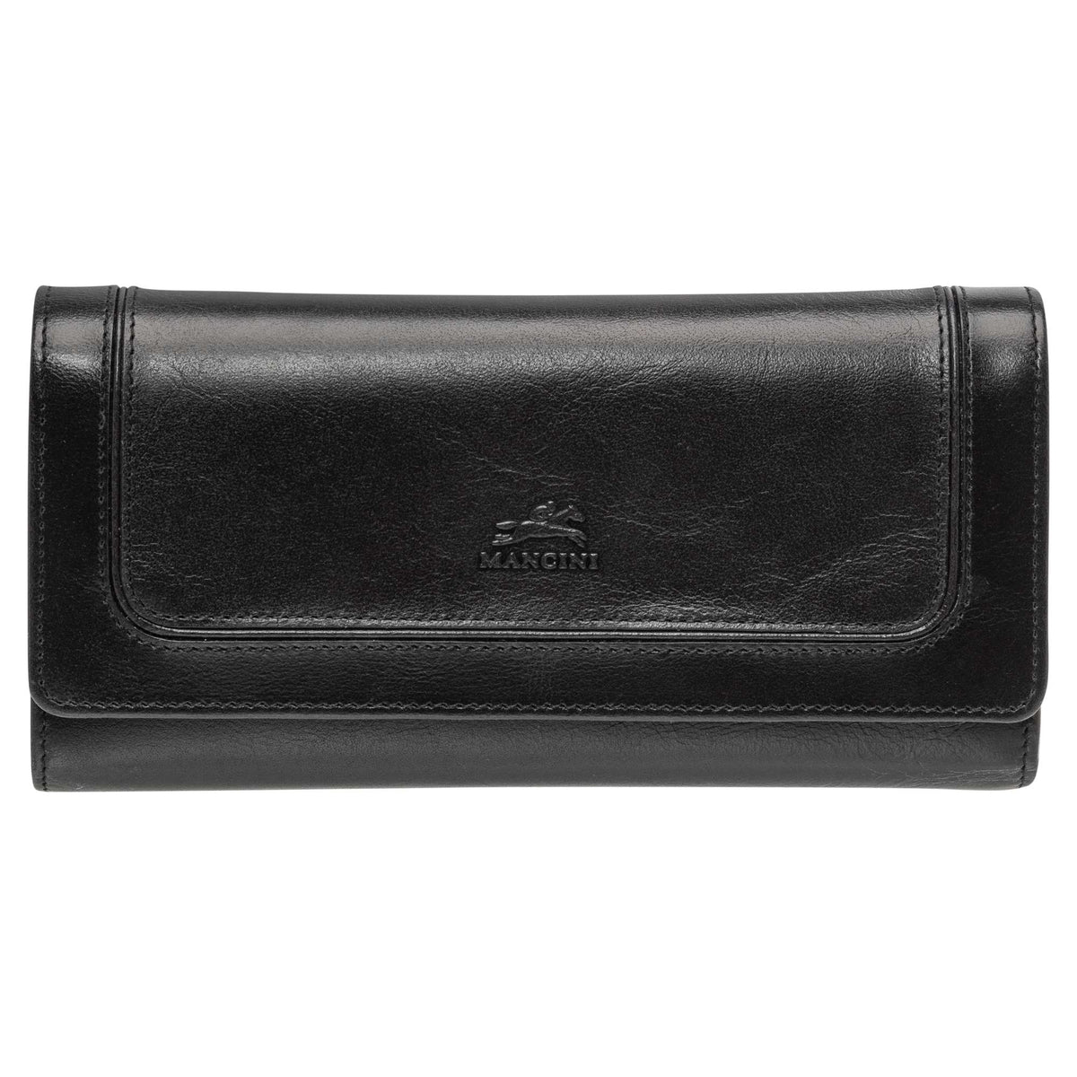 Mancini Wallets Black Mancini South Beach RFID Secure Quadruple Fold Wallet