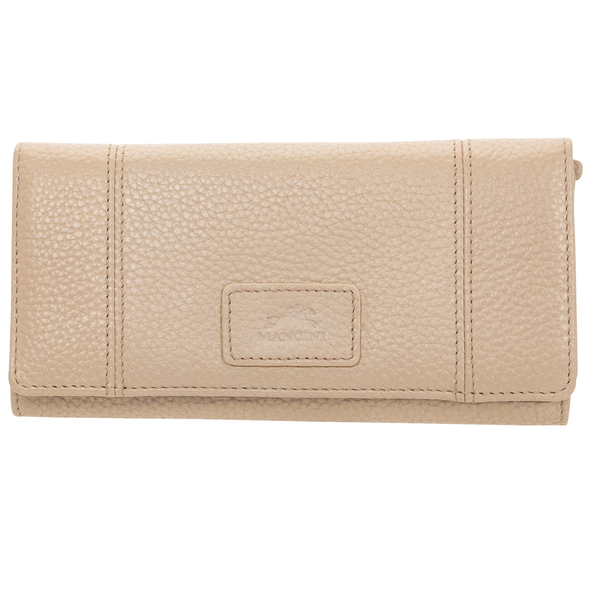 Mancini Wallets Bone Mancini Pebbled Ladies' RFID Trifold Wallet