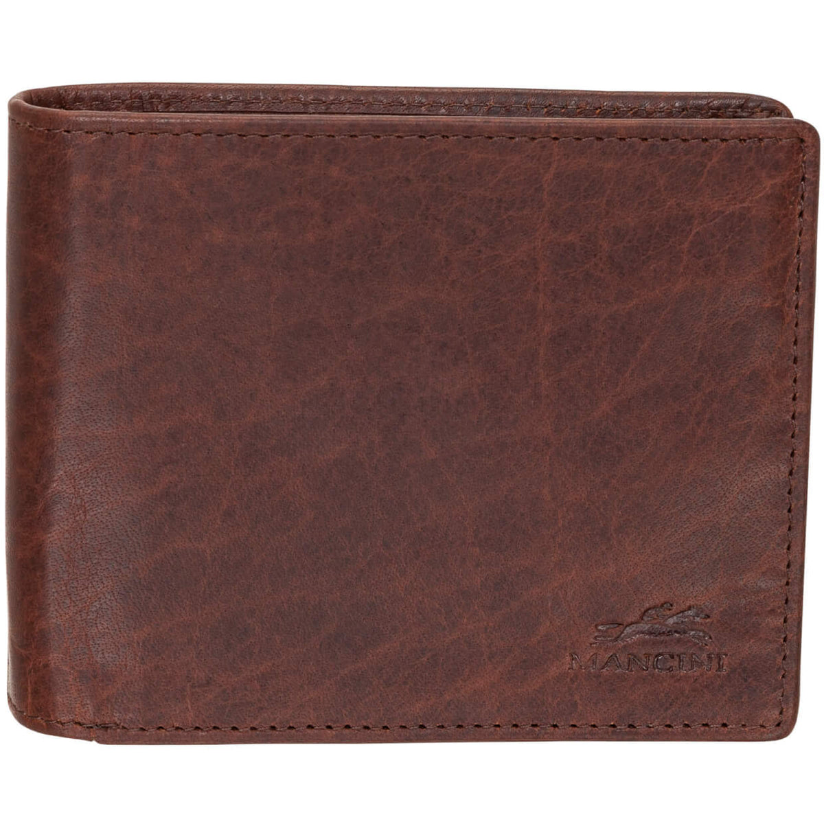 Mancini Wallets Brown Mancini BUFFALO RFID Secure Left Wing Billfold
