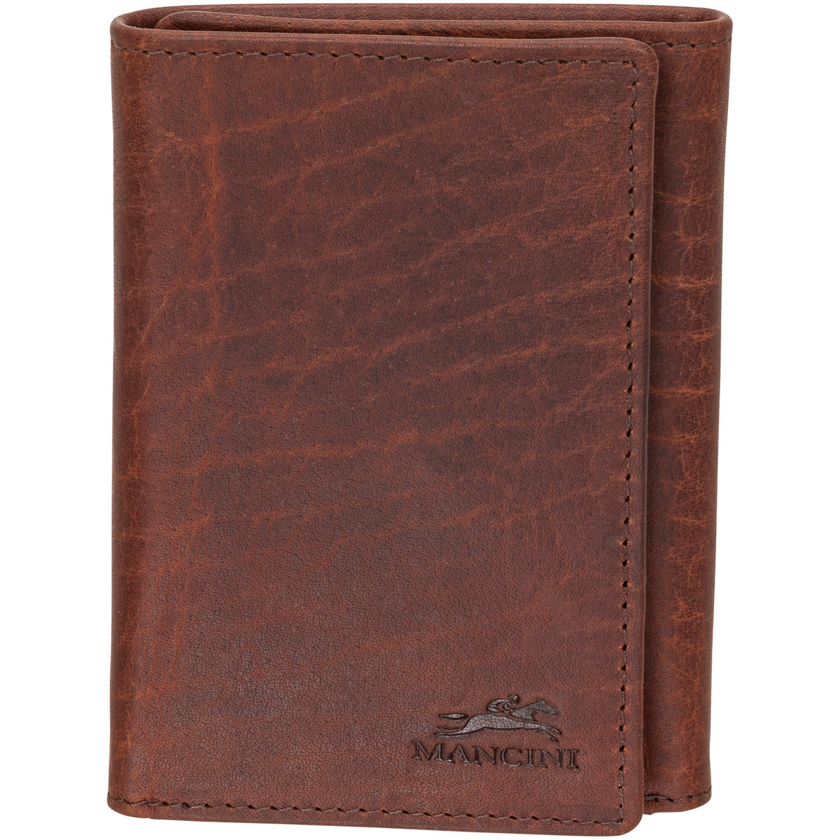 Mancini Wallets Brown Mancini BUFFALO RFID Secure Trifold Wallet