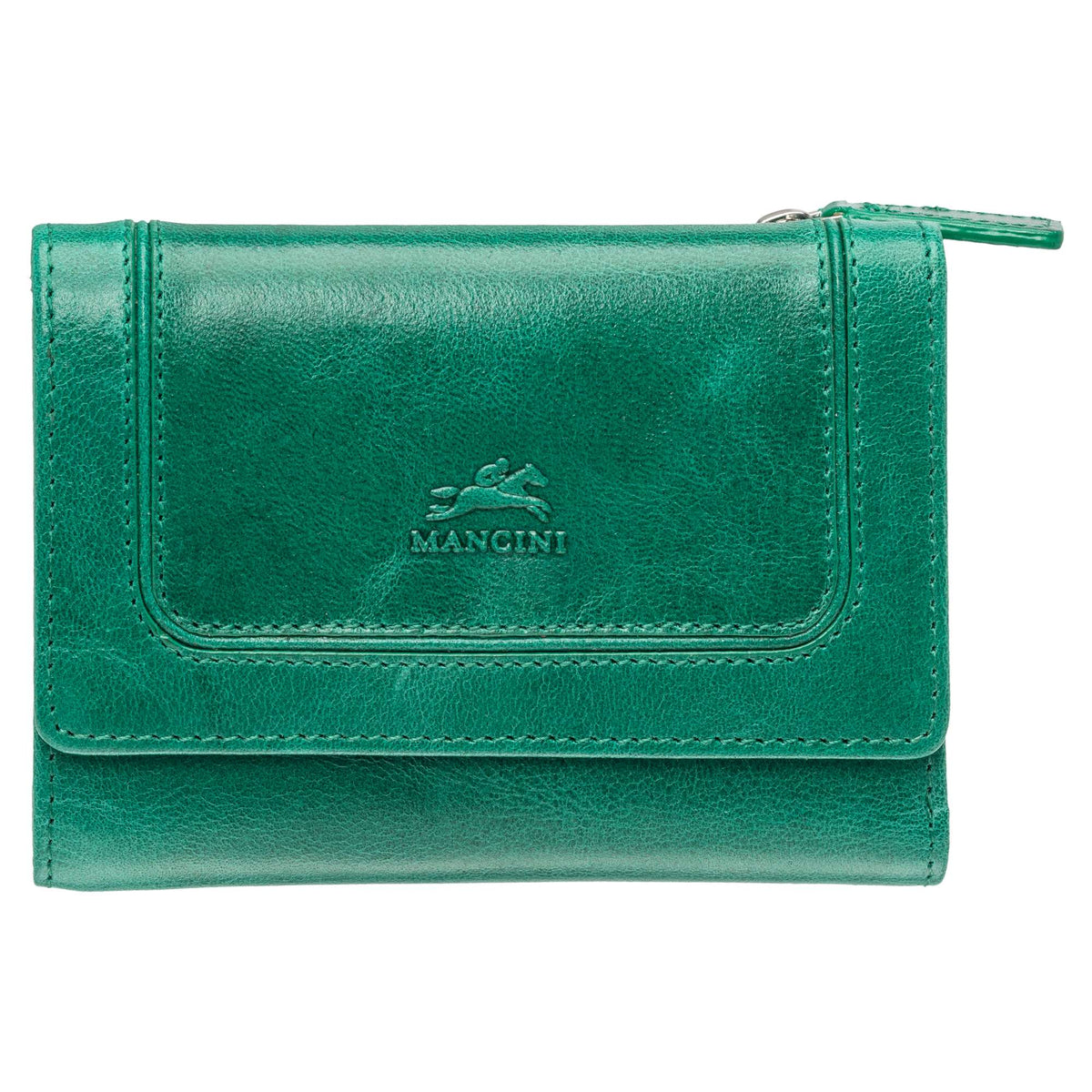Mancini Wallets Green Mancini South Beach RFID Secure Medium Clutch Wallet