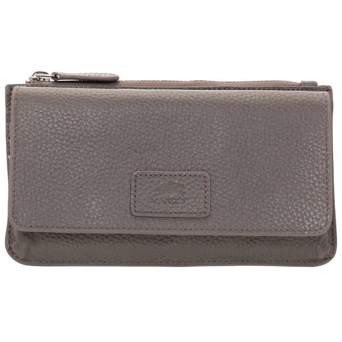 Mancini Wallets Grey Mancini Pebbled Ladies RFID Crossbody Wallet