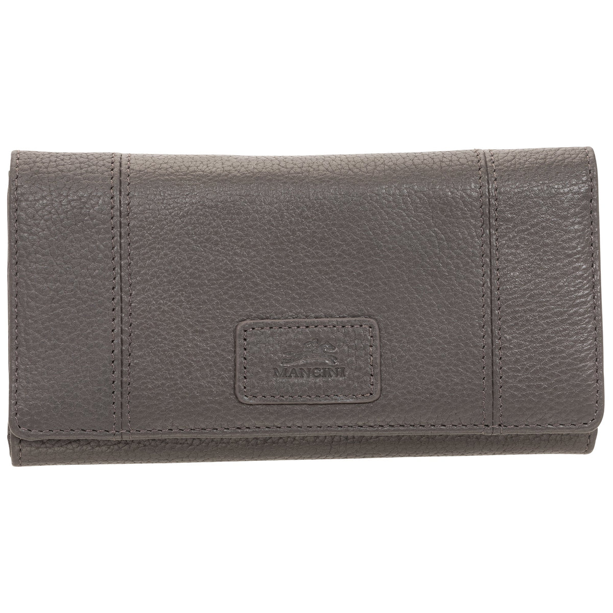 Mancini Wallets Grey Mancini Pebbled Ladies’ RFID Trifold Wallet