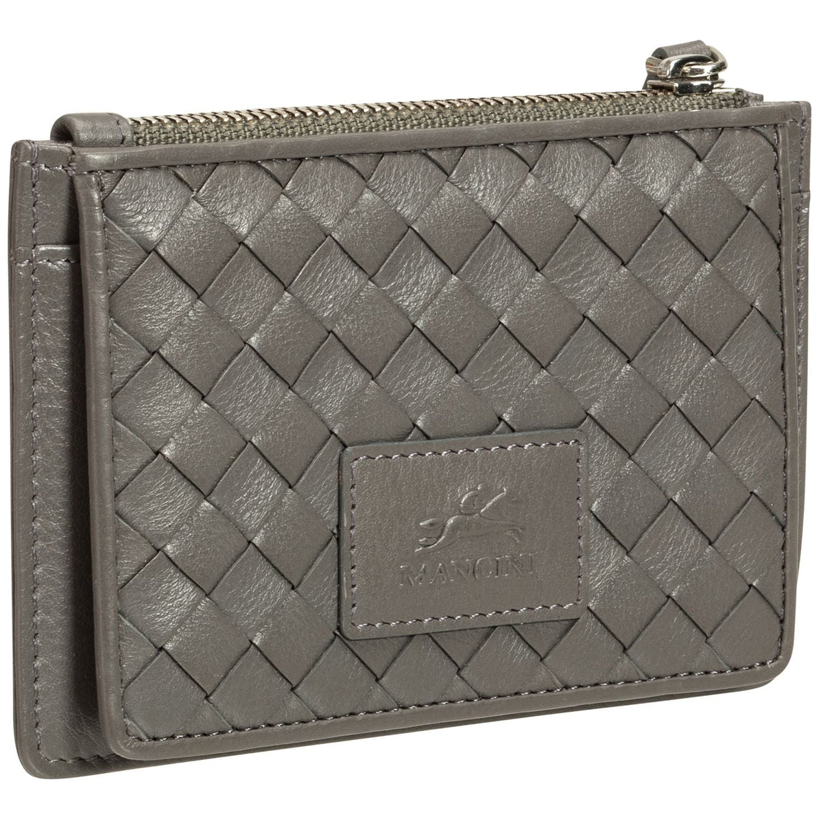 Mancini Wallets Mancini BASKET WEAVE RFID Secure Card Case and Coin Pocket