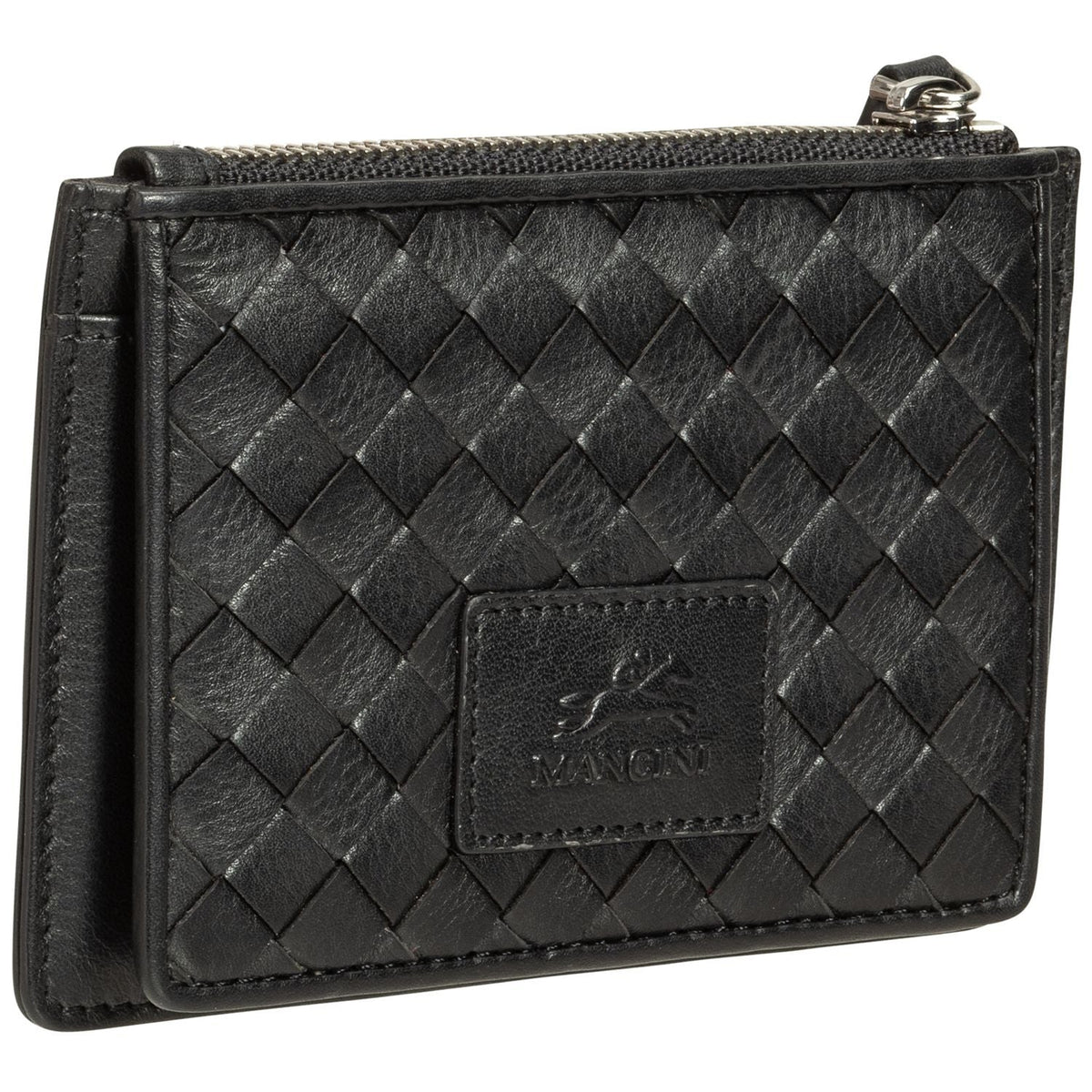 Mancini Wallets Mancini BASKET WEAVE RFID Secure Card Case and Coin Pocket