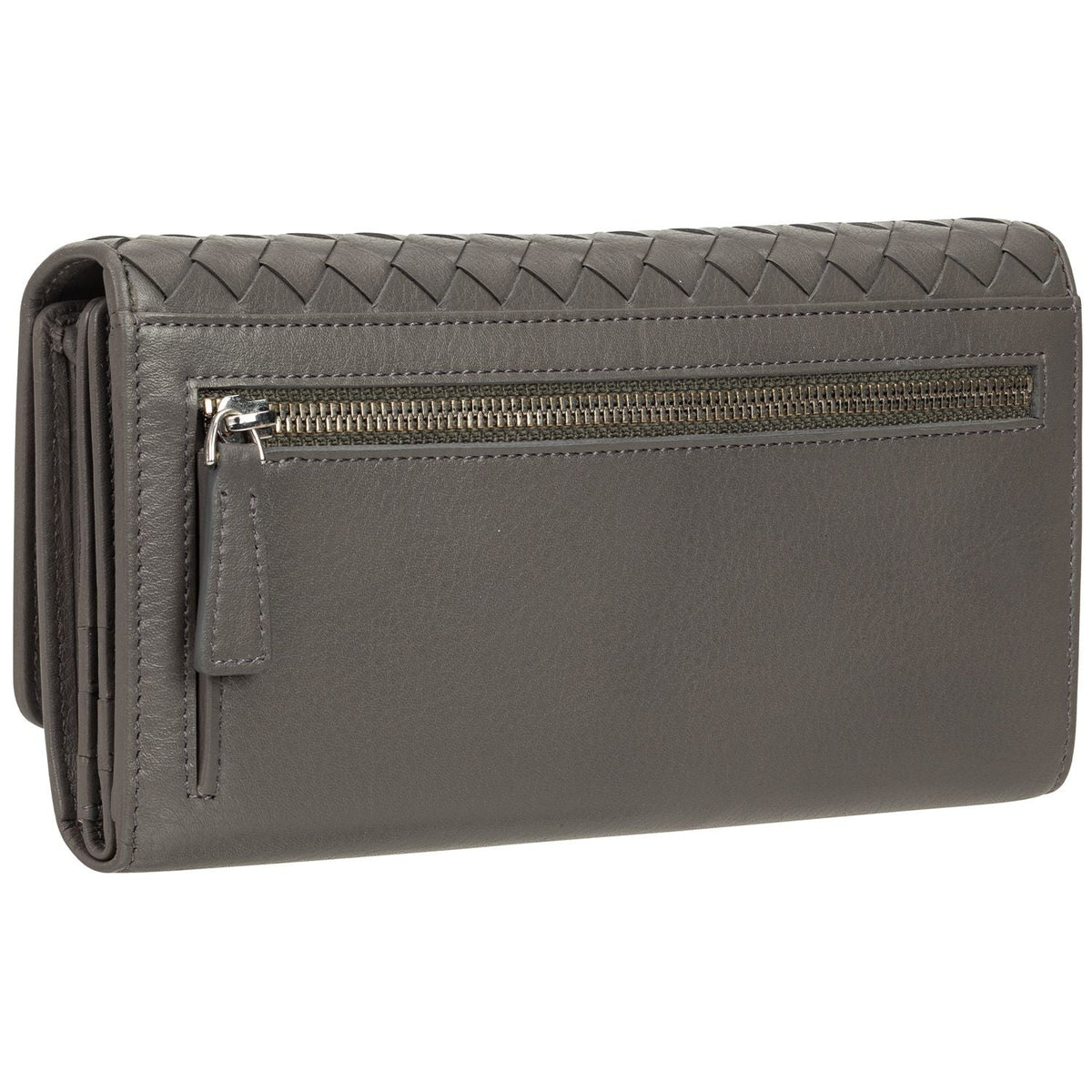 Mancini Wallets Mancini BASKET WEAVE RFID Secure Quadruple Fold Wallet