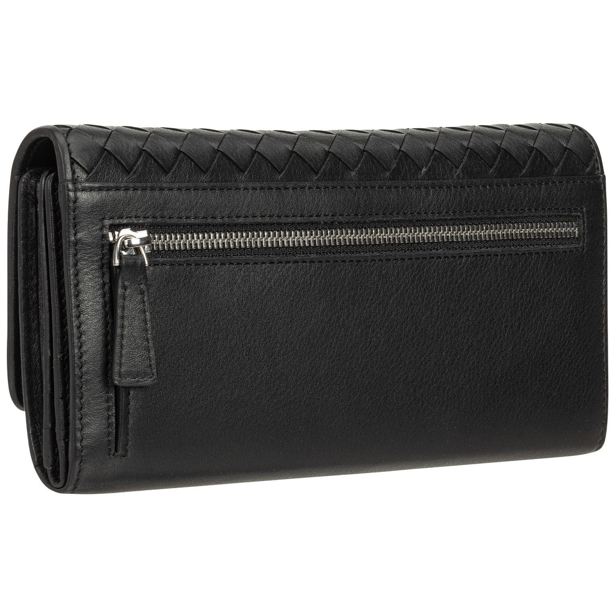 Mancini Wallets Mancini BASKET WEAVE RFID Secure Quadruple Fold Wallet