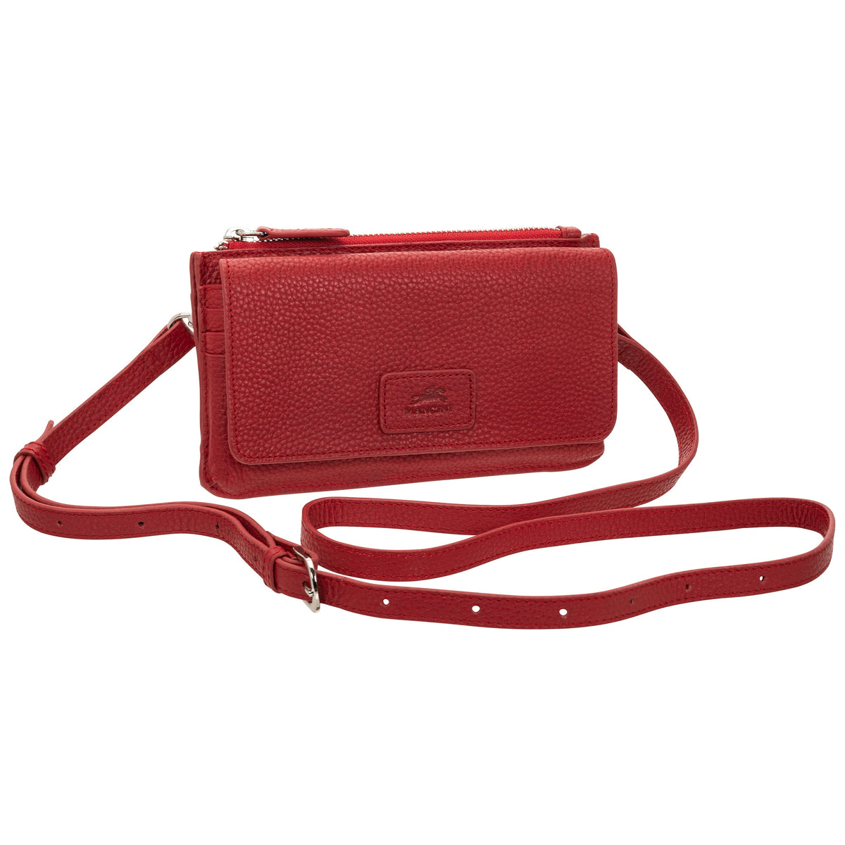Mancini Wallets Mancini Pebbled Ladies RFID Crossbody Wallet
