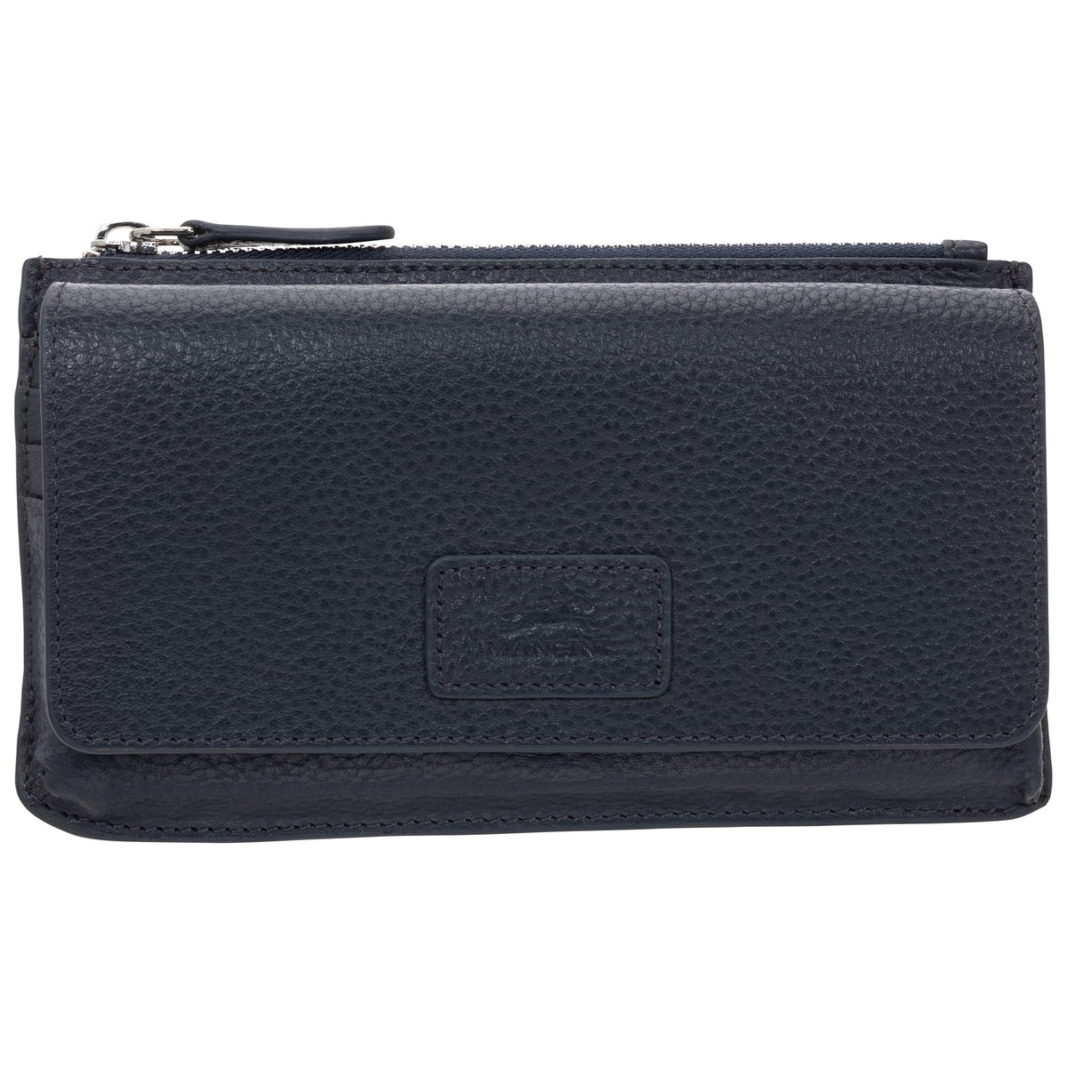 Mancini Wallets Navy Mancini Pebbled Ladies RFID Crossbody Wallet