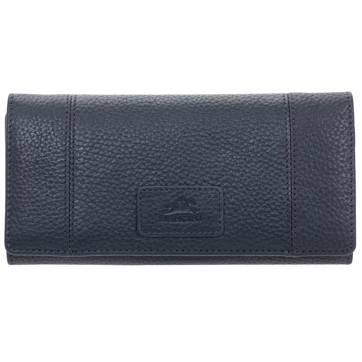 Mancini Wallets Navy Mancini Pebbled Ladies' RFID Trifold Wallet